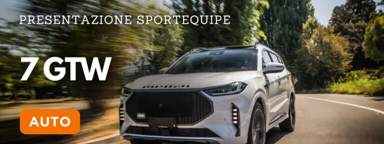 Veduta esterna della Sportequipe 7 GTW auto di colore bianco con nello sfondo una strada di campagna Trovala da Reduzzi Motor a Treviglio